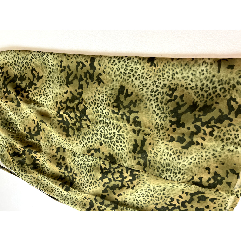 Women's size 10 Multi Animal Print‎ Camo Wrap Skirt Boho Gorpcore Festival Vtg